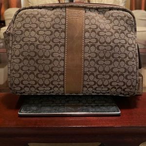 Coach Tan Mini Signature Cosmetic Case